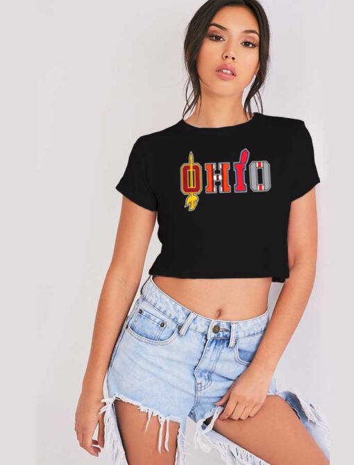 OHIO All Word Logo Crop Top Shirt