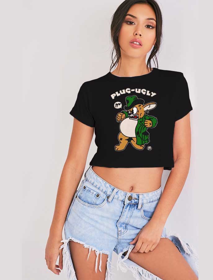 Plug Ugly Cartoon Bad Rabbit Crop Top Shirt