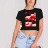 Red Lips Group Space Crop Top Shirt