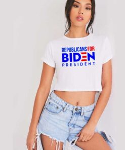 Republicans For Biden President America Crop Top Shirt
