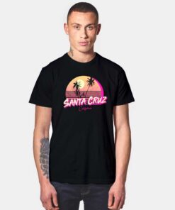 Retro Santa Cruz California Beach Sunset View T Shirt