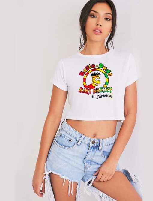 Simpsons Rasta Dude Bart Marley In Jamaica Crop Top Shirt