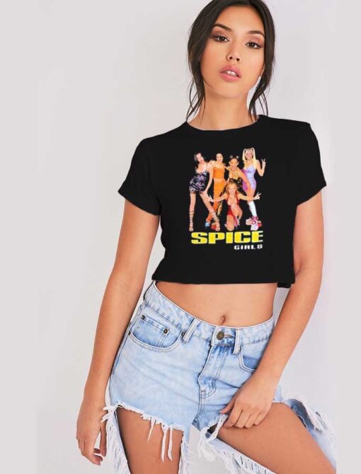 Spice Girls Vintage Girlband Pose Crop Top Shirt