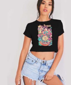 The Beatles Art Poster Vintage Crop Top Shirt