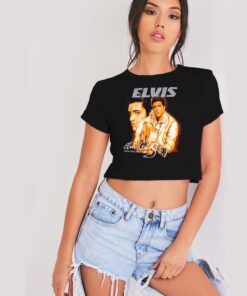 Vintage Elvis Presley Memorial LED Logo Crop Top Shirt