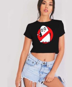 Vintage Ghostbusters Emo Banned Sign Crop Top Shirt