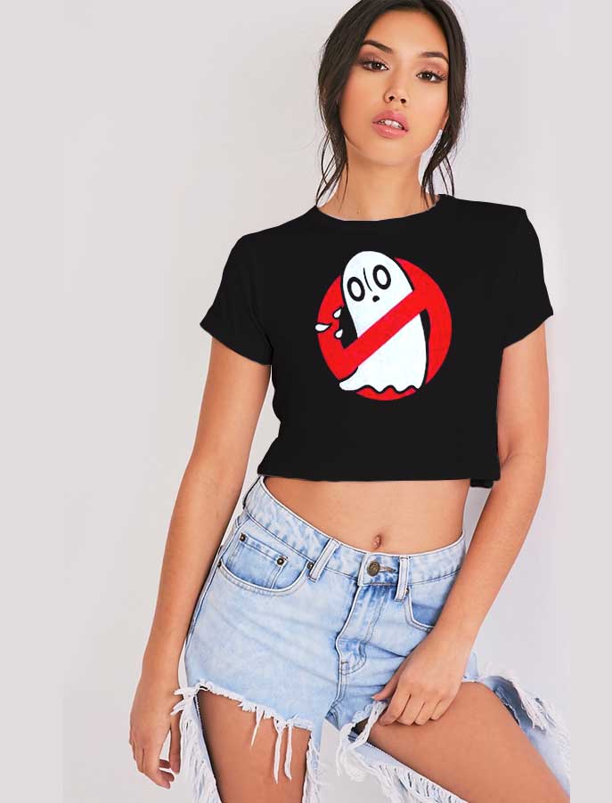 Vintage Ghostbusters Emo Banned Sign Crop Top Shirt Custom Unisex