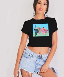 Vintage Teletubbies Characters Parody Crop Top Shirt