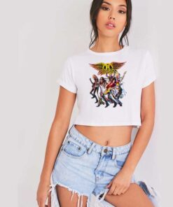 Aerosmith Band Cartoon Vintage Crop Top Shirt