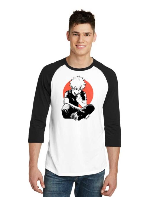 Bakugo Fries Anime Japanese Flag Raglan Tee