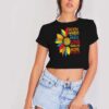 Biden Harris Peace Love Equality Flower Colorful Crop Top Shirt