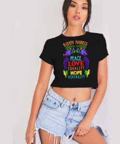 Biden Harris Peace Love Equality Hope Crop Top Shirt