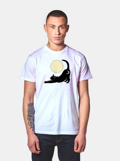 Black Cat With Moon Under The Moon T Shirt