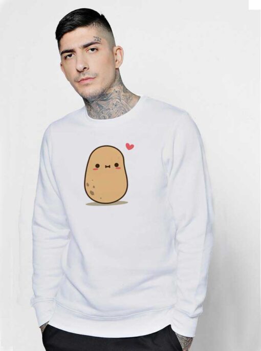 Cute Potato in Love Blushing Sweatshirt