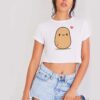 Cute Potato in Love Blushing Crop Top Shirt