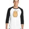 Cute Potato in Love Blushing Raglan Tee