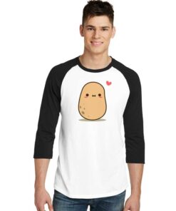 Cute Potato in Love Blushing Raglan Tee