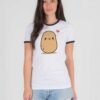 Cute Potato in Love Blushing Ringer Tee