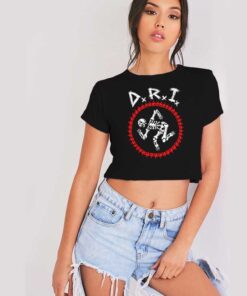 DRI Dirty Rotten Imbeciles Logo Skeleton Crop Top Shirt