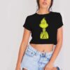 Dr. Seuss Classic Sly Grinch Green Crop Top Shirt