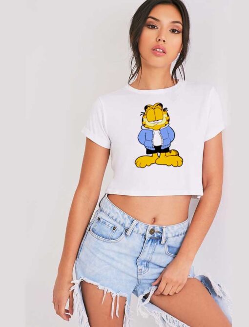 Garfield Hoodie SWAG Cat Crop Top Shirt