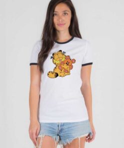 Garfield Hug A Teddy Bear Ringer Tee