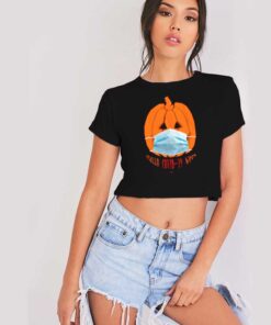 Hallo Covid-19 Ween Pumpkin Halloween Crop Top Shirt