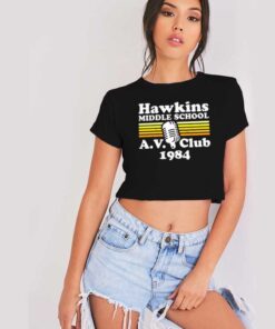 Hawkins Middle School Vintage 1984 Crop Top Shirt