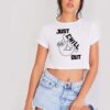 Just Chill Out Sloth Art Crop Top Shirt