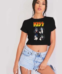 Kiss Band Member Portrait Crop Top Shirt