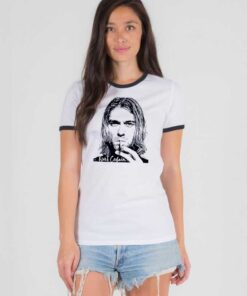 Kurt Cobain RIP Smoking Picture Ringer Tee