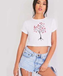 Love Tree For Valentine Day Crop Top Shirt