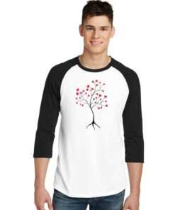 Love Tree For Valentine Day Raglan Tee