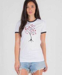 Love Tree For Valentine Day Ringer Tee