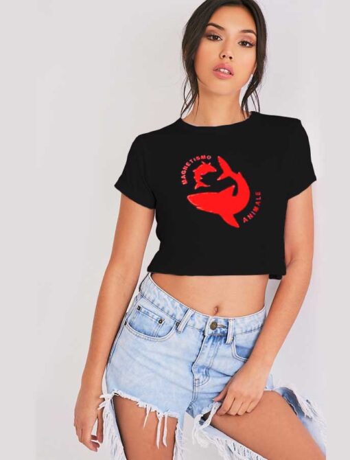 Magnetismo Animale Red Shark Crop Top Shirt