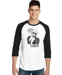 Nirvana Listen To Kurt Cobain Raglan Tee