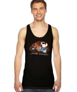 Peanuts Snoopy Joe Cool Harley Flames Motorcycle Tank Top