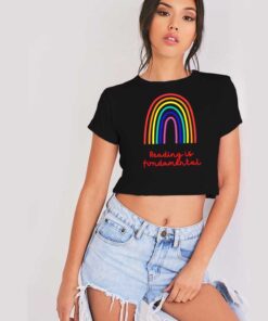 Reading Is Fundamental Rainbow Crop Top Shirt