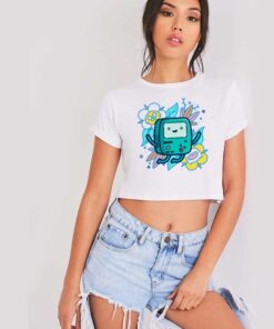 Retro BMO Adventure Time Cartoon Crop Top Shirt