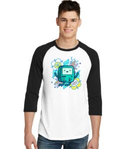 Retro BMO Adventure Time Cartoon Raglan Tee