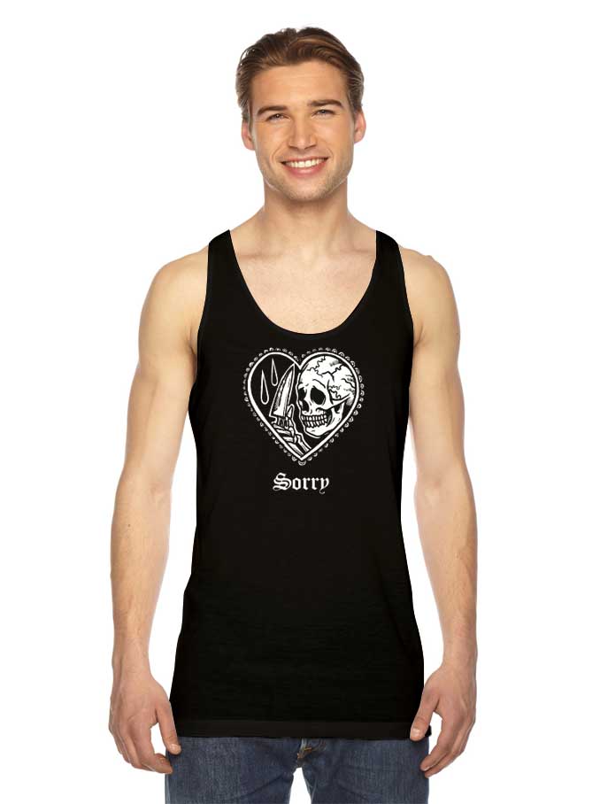 Sorry Skeleton Love Kills Knife Tank Top