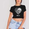 Sorry Skeleton Love Kills Knife Crop Top Shirt