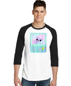 Super Kawaii Gamer Cat Pastel Raglan Tee