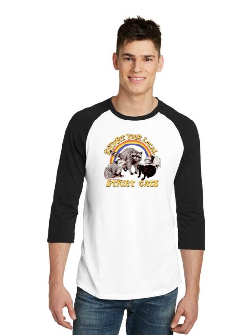 Support Your Local Street Cats Raglan Tee