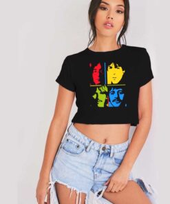 The Beatles Pop Art Collage Crop Top Shirt