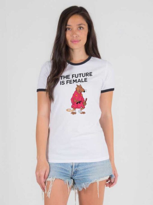 The Future Is Female Ninja Rat Ringer Tee