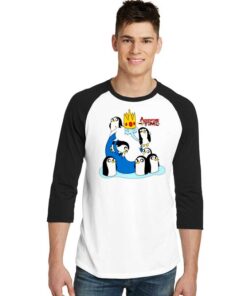 The Ice King and Penguins Adventure Time Raglan Tee