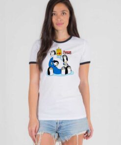 The Ice King and Penguins Adventure Time Ringer Tee