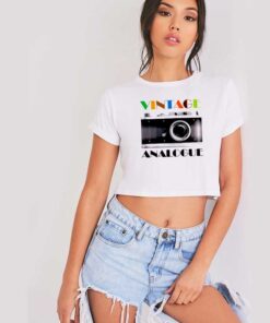 Vintage Analogue Photo Camera Crop Top Shirt