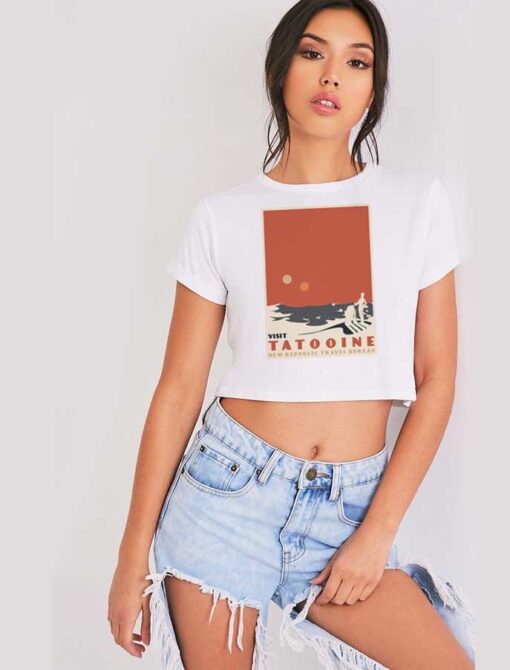 Visit Tatooine New Republic Travel Bureau Star Wars Crop Top Shirt